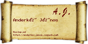 Anderkó János névjegykártya